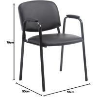 Silla Confidente Ken Pro En Cuero Sintético I Silla De Conferencia con Base De Metal Negro I Silla De Oficina Sin Ruedas I Color:, Color:Negro - details 1