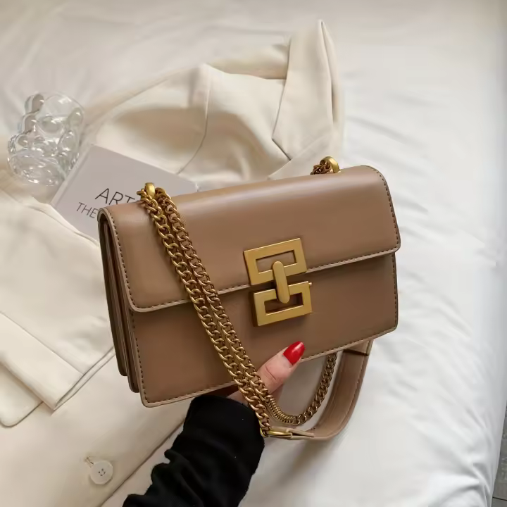Bolso Cruzado Cuadrado Vintage-Inspiro Bolso de Hombro de Moda Versátil con Cierre de Metal - 1