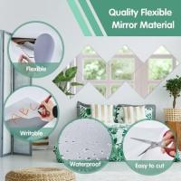 Pegatinas de pared de espejo extraíbles, láminas acrílicas flexibles, azulejos, espejos sin cristal, 1 piezas - details 12