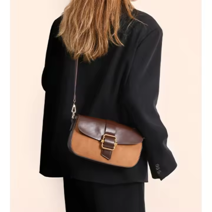 Bolso de hombro pequeño para mujer, bolso de mano de gamuza, bolso de mano moderno para axila, bolso cruzado con 2 correas - 1