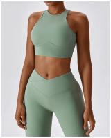 Sujetadores deportivos para mujer, ropa interior de alta intensidad para gimnasio, correr, Yoga, hermosa espalda seca, a prueba de golpes, sujetador de entrenamiento de canalé, Fitness sin costuras - details 9