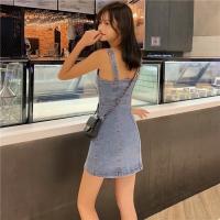 Vestido de mezclilla para mujer Falda con tirantes delgada en la cintura - details 21