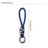 LLavero de cuerda trenzada antipérdida Simple, correa colgante con nudo colorido y creativo suave, cordón trenzado Multicolor para coche - details 0