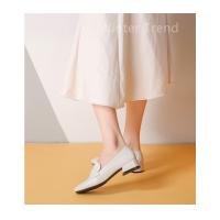 Cabeza cuadrada boca poco profunda, tacón grueso, suela suave, mocasines de aumento de altura, interior para mujer - details 8