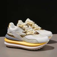 Nuevos tacones altos de plataforma de alta calidad, cuero femenino, moda femenina, calzado deportivo informal, 2025 - details 4