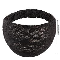 Diadema de flores de malla antideslizante con temperamento, diadema de encaje hueco, accesorios elásticos para el cabello, envoltura para la cabeza de lado ancho para mujer - details 1