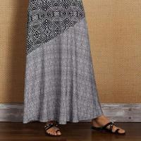 Vestido femenino informal de playa holgado con dobladillo ancho y cuello en V sin mangas estilo bohemio Vintage con estampado geométrico para mujer - details 14