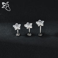 ZS-Piercing de labio de acero inoxidable sin rosca, anillo de labios de cristal CZ, 16G, cartílago, hélice, Tragus, 6 MM, 8 MM, 10MM, 1 unidad - details 4