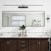 pie grande de 140 x 40 cm, espejo de cuerpo entero con marco de aluminio, para dormitorio, salón y cuarto de baño, dorado - details 15
