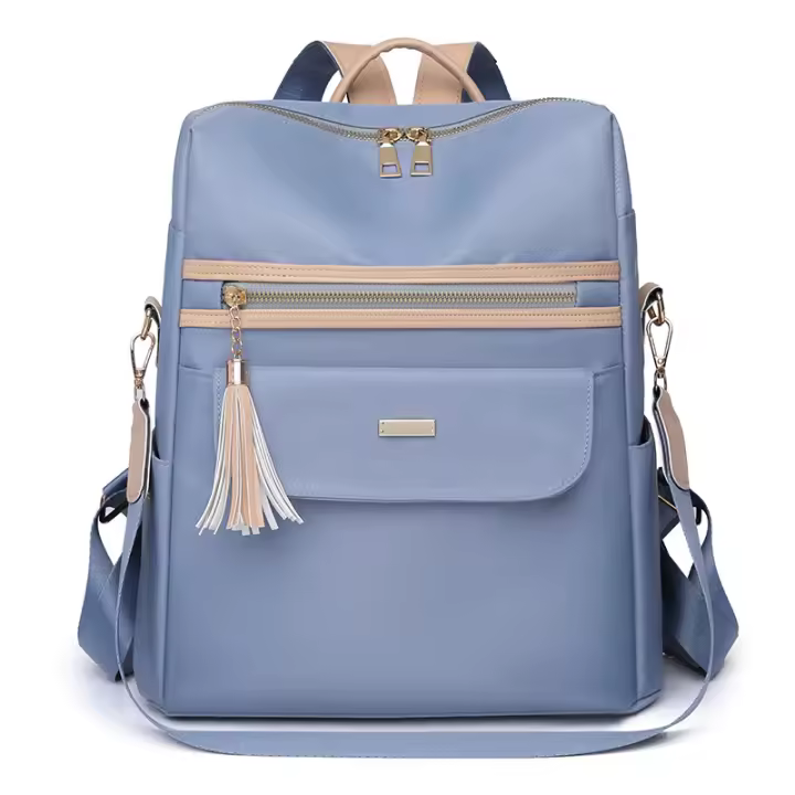 Mochila para mujer Bolso de hombro simple de color sólido - 1