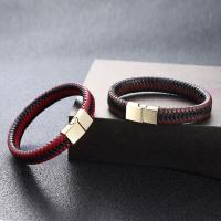 Pulsera trenzada de acero inoxidable para hombre y mujer, brazalete multicapa de Color negro y marrón, joyería de cuero - details 2