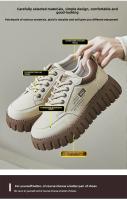 Zapatillas de deporte antideslizantes de cuero suave, calzado de Trekking, nuevos zapatos deportivos de monopatín de ocio con cordones de suela gruesa para mujer, moda - details 6