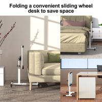 Rcynview Mesa de Escritorio Plegable Portátil Altura Ajustable Estilo Moderno con Cajón Utility - details 0
