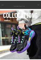 Nuevos zapatos ligeros de baloncesto para niños, zapatos deportivos con hebilla giratoria para niños, zapatillas deportivas transpirables para correr, zapatos de tenis para niños al aire libre - details 8