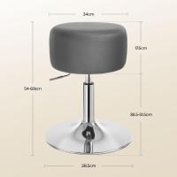 Taburete de Maquillaje Redondo Pequeño Giratorio de Altura Ajustable Taburete Bar Bajo PU para Tocador, Dormitorio, Oficina en Casa y Salón Blanco, BH14ws-1 - details 36