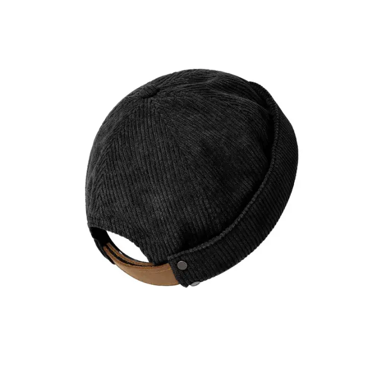 Gorra de herramientas para hombres y mujeres de la marca Maden, gorra de marinero clásica retro francesa de la Segunda Guerra Mundial, gorra de melón de color sólido con agua de lavado, gorra sin tapa, gorra literaria artística para jóvenes pequeños - 1