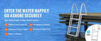 SucceBuy Escalera de muelle extraíble, escalera para barco de aleación de aluminio, fácil instalación para barco, lago, piscina, embarque marino - details 0
