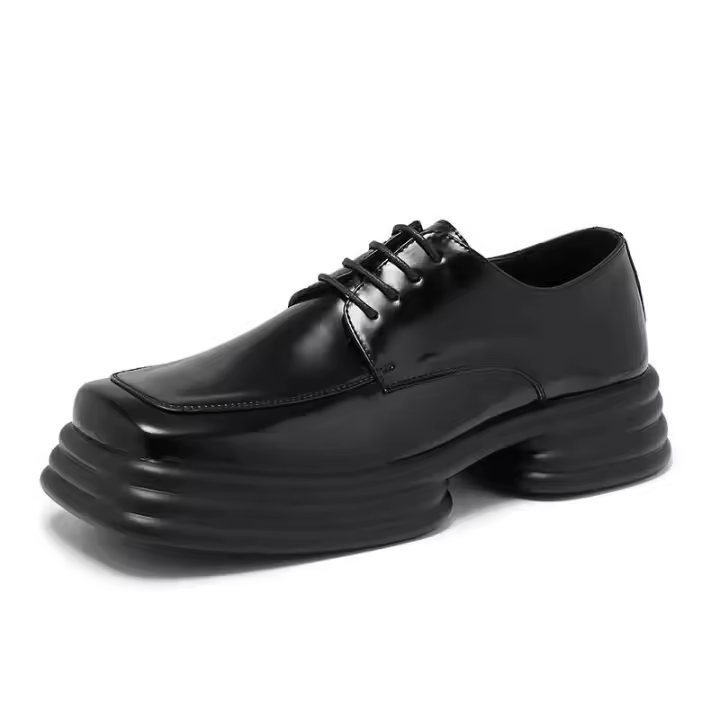 Ligue y use zapatos de cuero multifuncionales para hombre con un vestido de negocios con parte inferior de esponja marina - 1