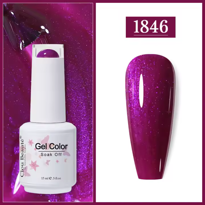 Clou Beaute-esmaltes de uñas en Gel con purpurina de Barniz UV LED para decoración de uñas de capa superior de Base de Color de inviern - 1