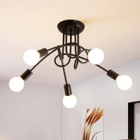 Goeco Lámpara de Araña Vintage Colgante con 3/5 Bases para Bombilla E27 Metal Negro - details 4