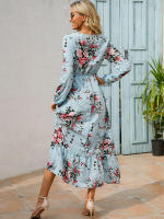 Vestido largo playero de verano para mujer, casual, elegante, de manga larga y corte en A. - details 8