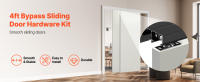 SucceBuy Herrajes para puertas de derivación, kit de puertas corredizas de alta resistencia, juego de aleación de aluminio para sistema de 2 puertas, instalación sencilla - details 0