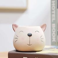 1 oso de dibujos animados en forma de animal de cerámica de estilo nórdico, gato, cabeza de vaca, mini planta jugosa, bonsái ETA, decoración del hogar - details 3