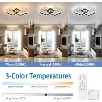 50W Plafon LED Techo Regulable, Lampara Techo con Mando a Distancia 3000K-6500K 59cm, Moderno Lamparas de Techo Salon Cuadrado para Dormitorio Salon Baño Cocina Comedor Pasillo - details 91