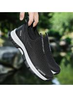 Zapatos de senderismo ligeros, transpirables y de doble capa, sin cordones, para exteriores, para hombre, talla grande 2025 - details 2