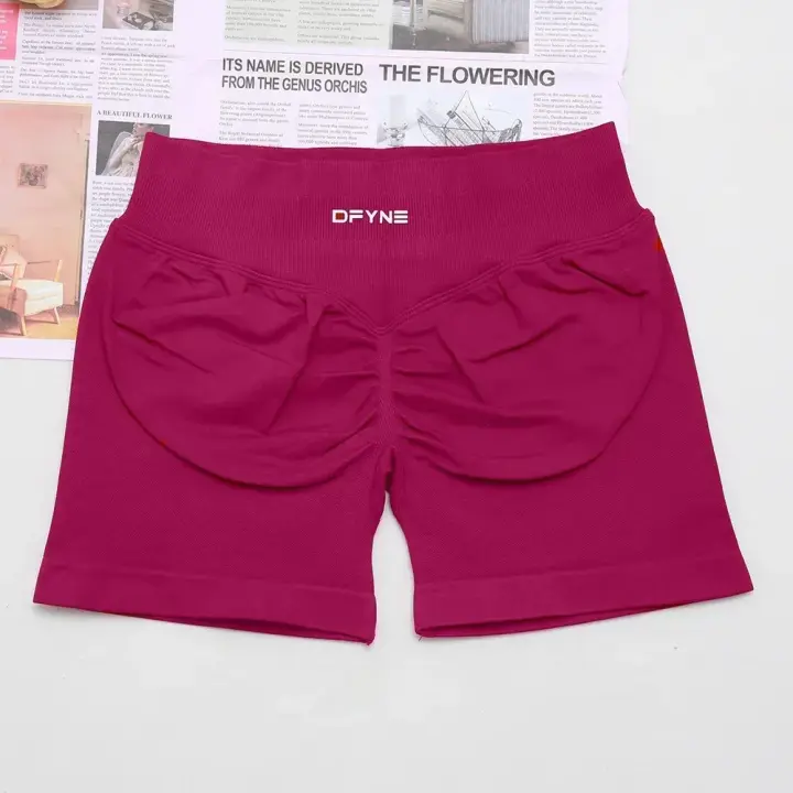 Pantalones cortos de Yoga sin costuras de cintura alta para mujer, Shorts de Fitness, pantalones cortos elásticos para bicicleta, ropa de Fitness, verano 2025 - 1