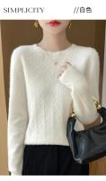 Elegante Suéter de Lana 100% Cuello Redondo, Manga Larga, Moda de Invierno para Mujeres - details 13