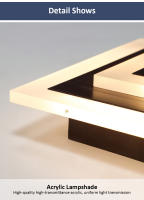 TOMAXIN 24CM Coffee White Square Acrylic LED Light For Room Ceiling Lights Bedroom Aisle Lights Ceiling Lamp Indoor Lighting - details 13