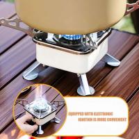Mini calentador portátil, estufa, utensilios de cocina, quemador de gas plegable para exteriores, barbacoa, equipo, estufa de camping - details 4