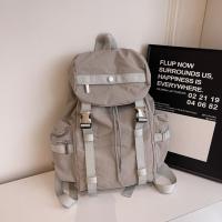 Mochila con cordón para exteriores de estilo coreano, mochila de nailon para viajes deportivos de Color sólido, bolso de hombro impermeable para senderismo de gran capacidad - details 22
