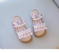 Sandalias de verano para niñas, zapatos de playa para niños con perlas y diseño de princesa, puntera abierta, suaves, antideslizantes, 2025 - details 9