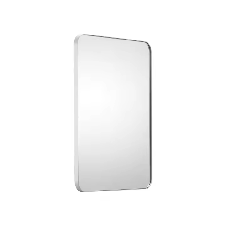 SucceBuy Espejo de maquillaje montado en la pared - 22"x 30", 0.15" de espesor, marco de aleación de aluminio, película a prueba de explosiones, resistente a los arañazos - 1