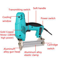 Pistola Eléctrica Recta de 2000W 220V Herramienta de Carpintería de Alta Potencia y Durabilidad con Clavos Eléctricos de 10-30mm - details 5