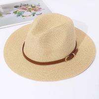 Sombrero de copa de jazz para mujer, sombrero de protección solar y sombrilla tejido de paja para primavera y verano para hombre y mujer - details 0