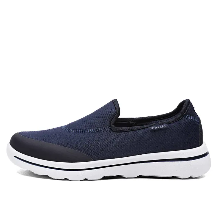 Zapatos de malla tejida con mosca transpirables para hombre, zapatos de tela con suela gruesa de un pedal - 1