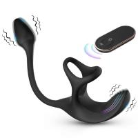 Leten HESEKS anillo vibratorio estimulador Traint con bala Control remoto Anal Butt Plug masajeador de próstata juguete sexual para hombres - details 7