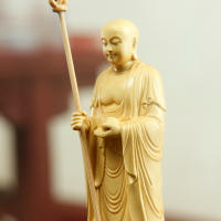 Adorno tallado en madera de Huangyang, hogar del Bodhisattva Ksitigarbha, estatua de Buda de la sala de estar, artículos de mano, artesanías, hogar Zen - details 4
