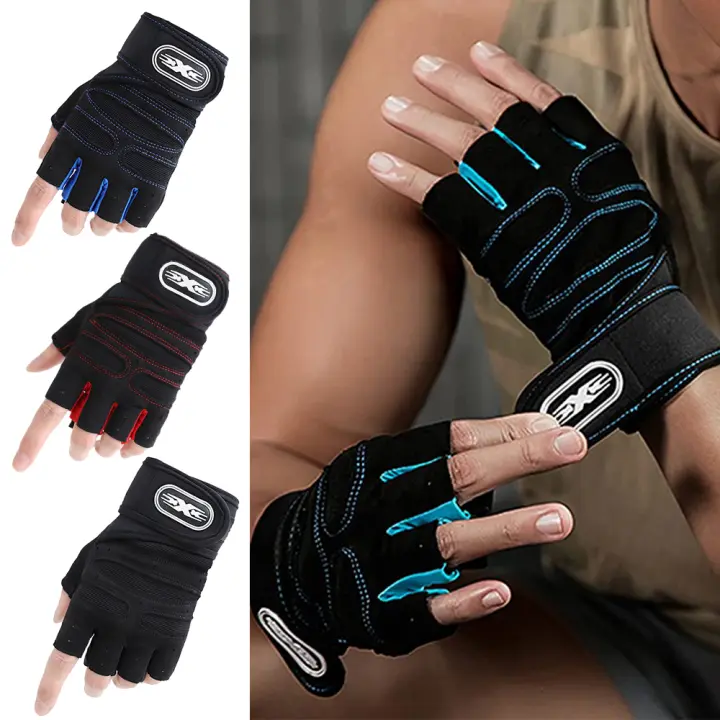 1 par guantes de entrenamiento guantes de gimnasio hombres mujeres muñeca envuelve levantamiento muñecas envuelve guantes para fitness, trabajo, protección completa de La Palma - 1