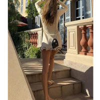 Vestido de punto de manga larga para mujer, Falda corta ajustada con borde de volantes, fragancia pequeña, sexy, Otoño e Invierno - details 10