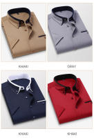 Caumanl-camisa de negocios para hombre, camisa de manga corta con botones, cuello vuelto, informal, ropa de verano, talla europea - details 8