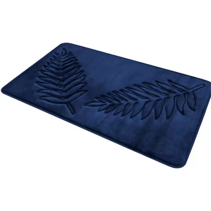Alfombras de baño de espuma viscoelástica, alfombrilla de baño de hojas, antideslizante, absorbente de agua fuerte, microfibra, absorbente de agua, D - 1