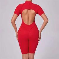 Mono de Gimnasio para Mujeres Ouwu Manga Corta, Cremallera, Perfecto para Bailar, Correr, Yoga - details 2