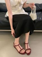 Nuevo estilo de hadas palabra romana con sandalias zapatos de mujer sandalias planas ropa de verano zapatos de playa con punta abierta - details 15