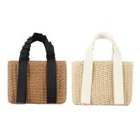 Handwoven Bag Fashionable Lightweight Top Handle Trendy Women's Handbag Woven Tote Bag for Shopping Camping Casual Beach Girls