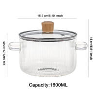 Olla de cocina de borosilicato para el hogar, olla de sopa de estofado de alta temperatura para usar en llamas abiertas y estufas de Gas - details 3
