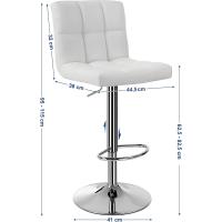 Barra regulable en altura en piel sintética, taburete de cocina giratorio en 360 °   con respaldo y reposapiés - details 2